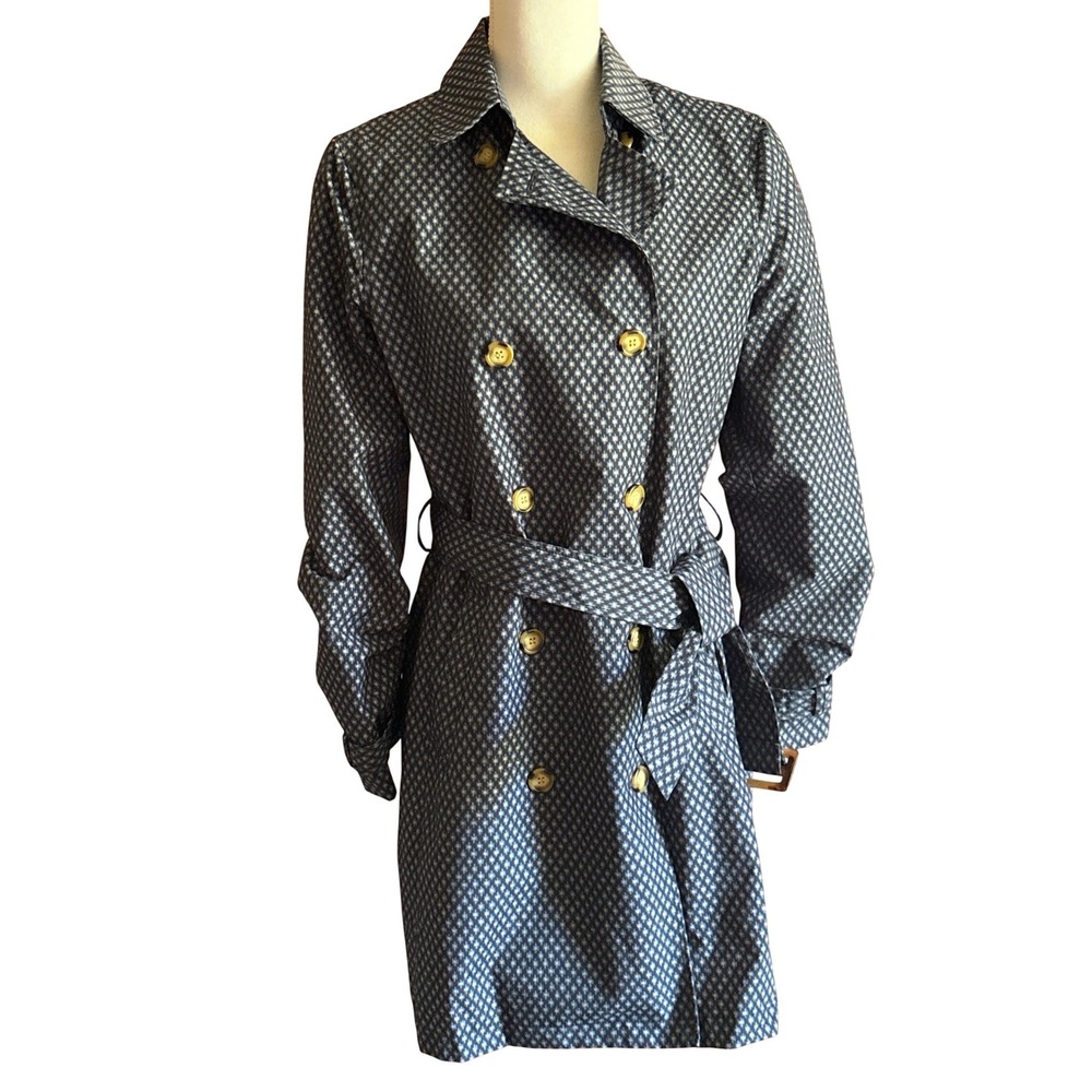J. McLaughlin Trench Coat, Heritage print, M, polished, classic, preppy